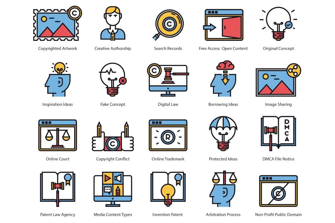 59 Law & Copyright Icons alternate