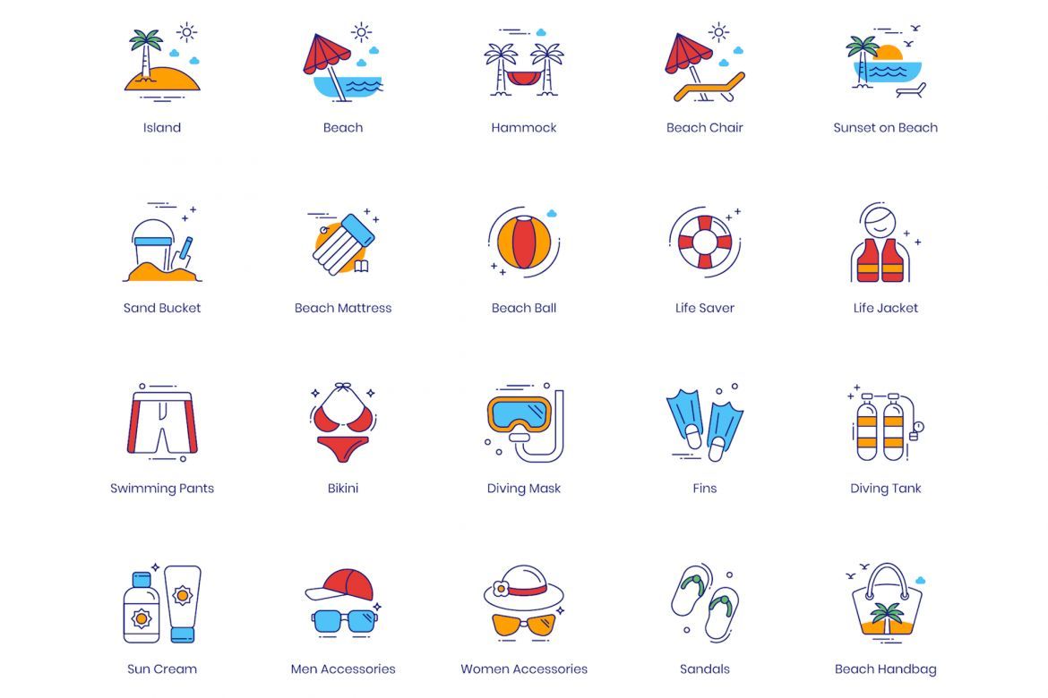 96 Tourism & Travel Icons | ColorPop - view 3