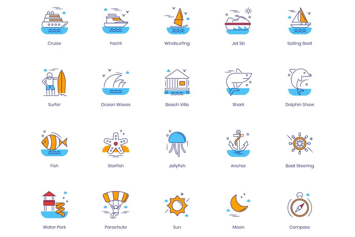 96 Tourism & Travel Icons | ColorPop alternate
