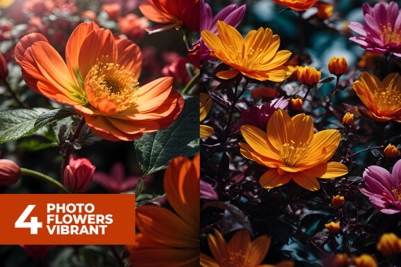 4 Photo Flowers FREE Stock Images