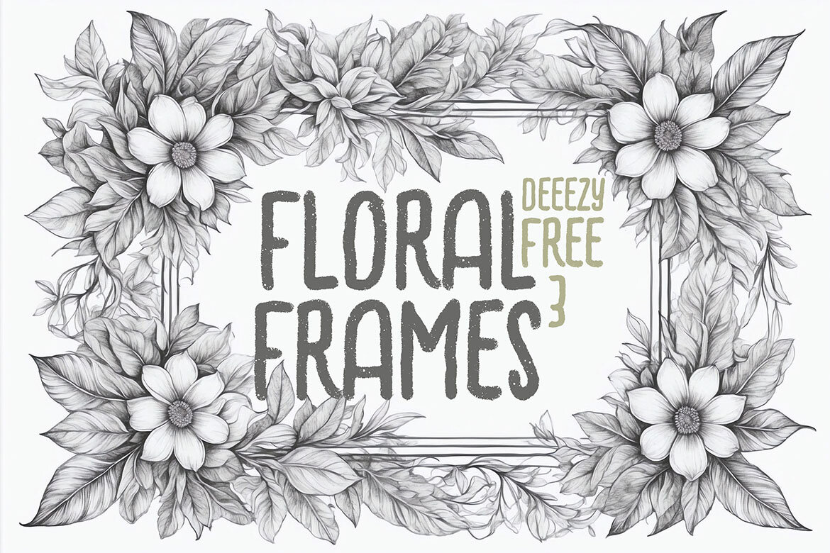 3 FREE Floral Frame Illustrations alternate