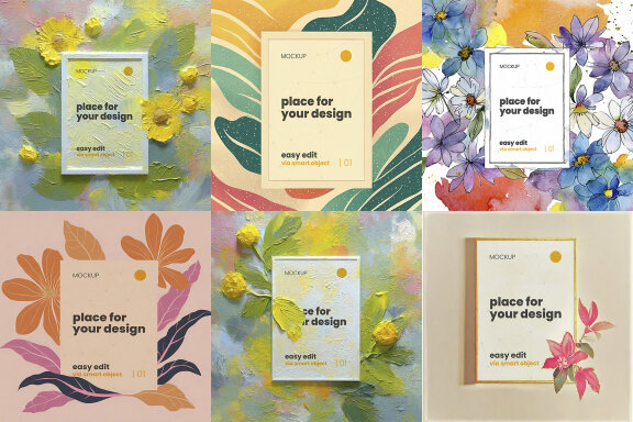 Paint Flowers FREE Poster Mockups