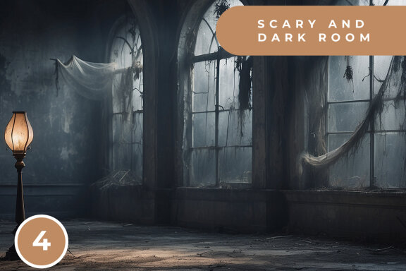 Scary and Dark Room - 4 Free Stock Illustrations