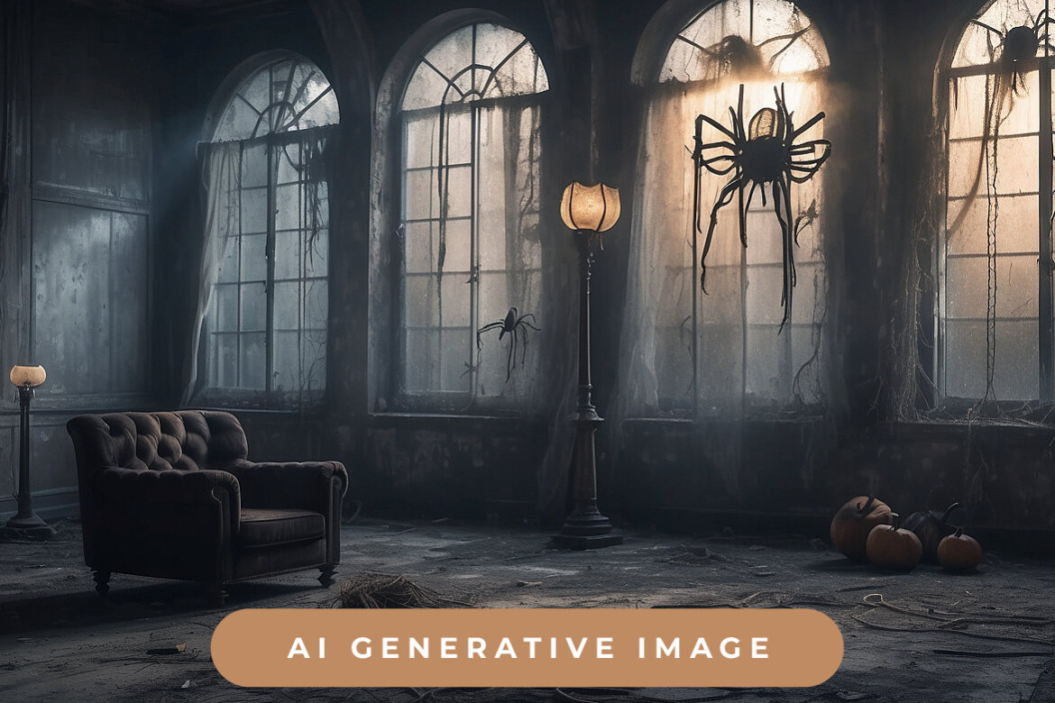 Scary and Dark Room - 4 Free Stock Illustrations alt