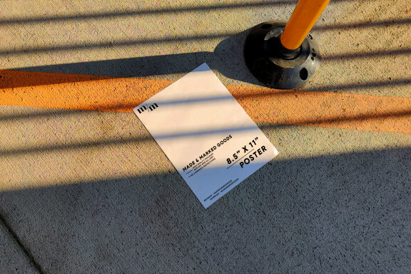 FREE Poster with Sunset Shadows Mockup