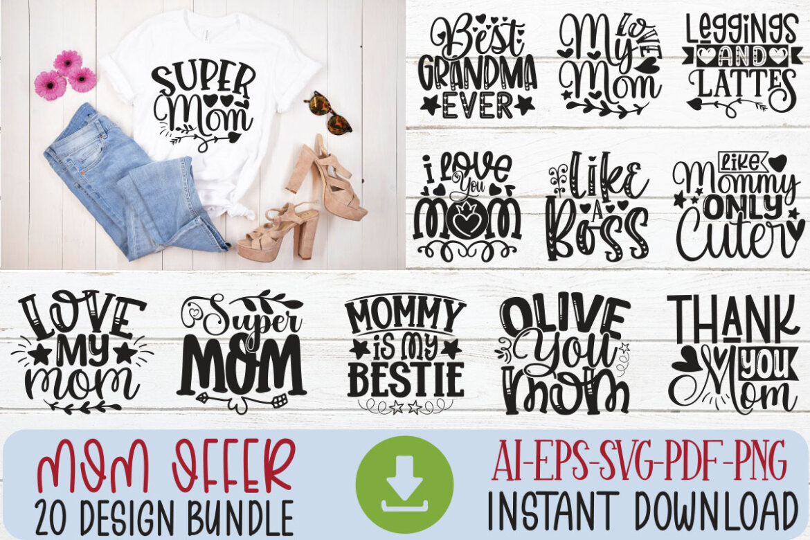 Happy Mother's Day FREE T-shirt Design Bundle alternate