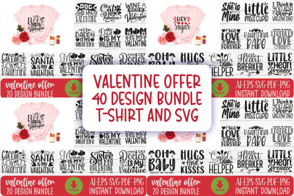 Happy Valentine FREE T-shirt Design Bundle
