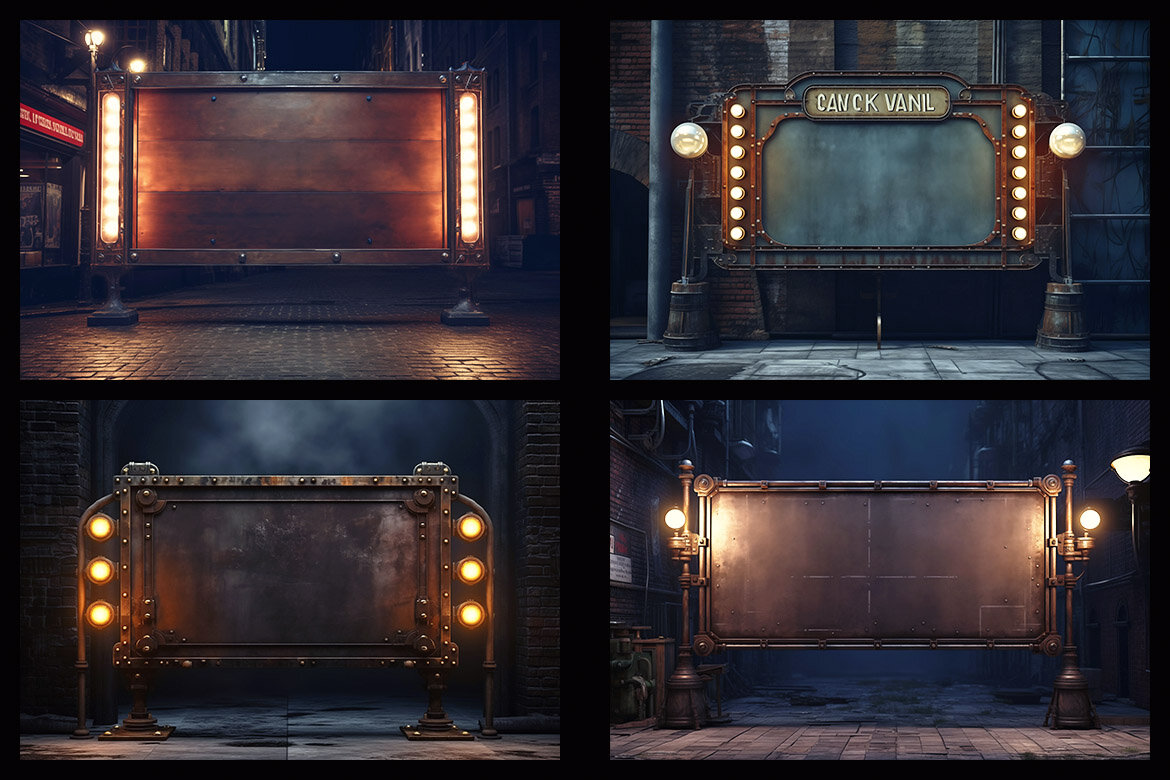 100 Free Steampunk Frames & Backgrounds - view 2