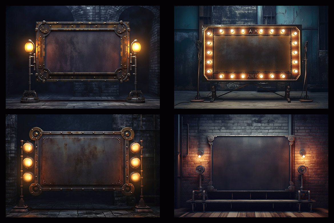 100 Free Steampunk Frames & Backgrounds - view 3