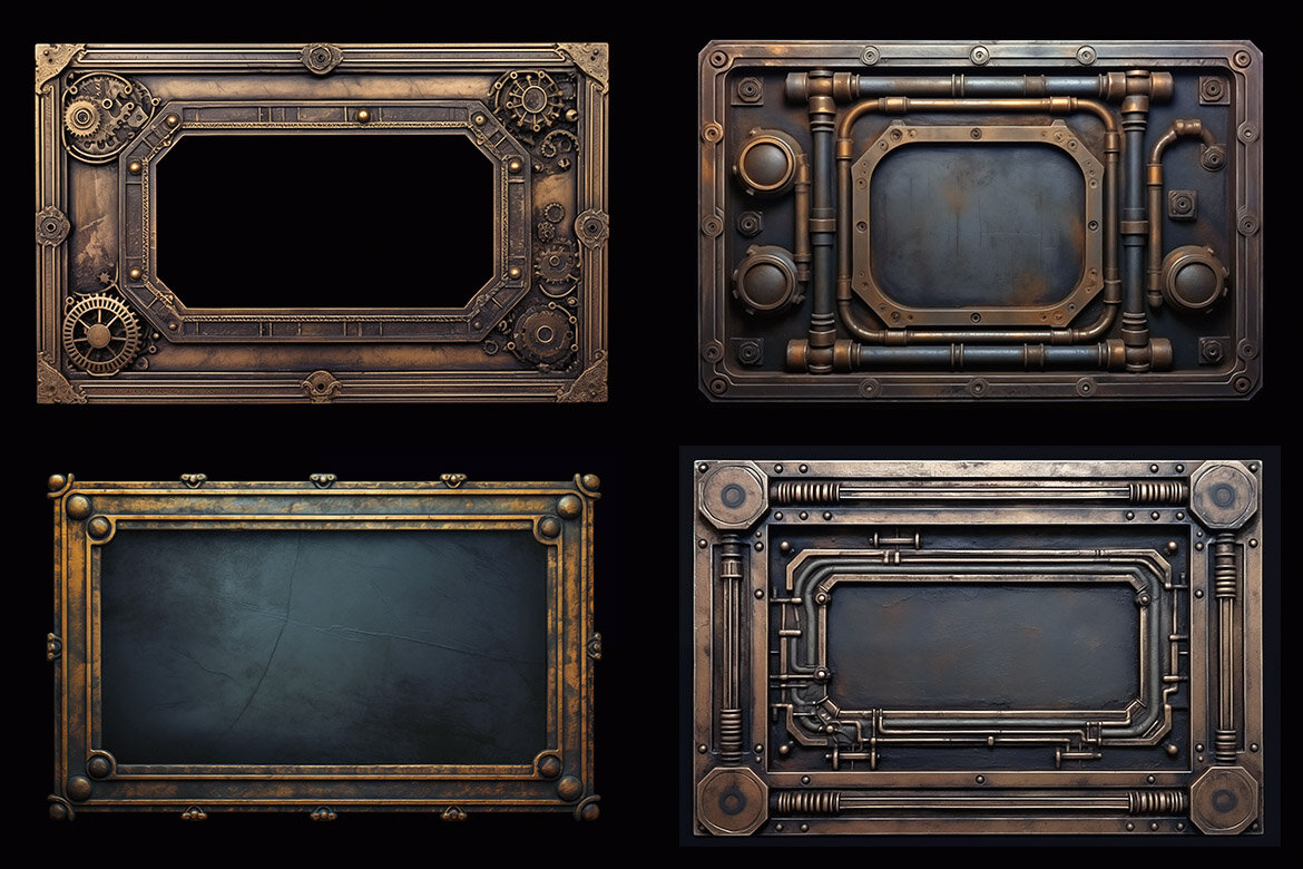 100 Free Steampunk Frames & Backgrounds - view 7