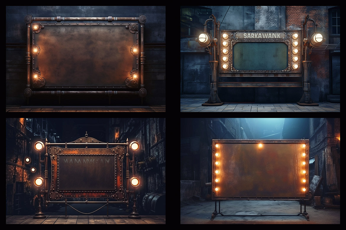 100 Free Steampunk Frames & Backgrounds - view 5
