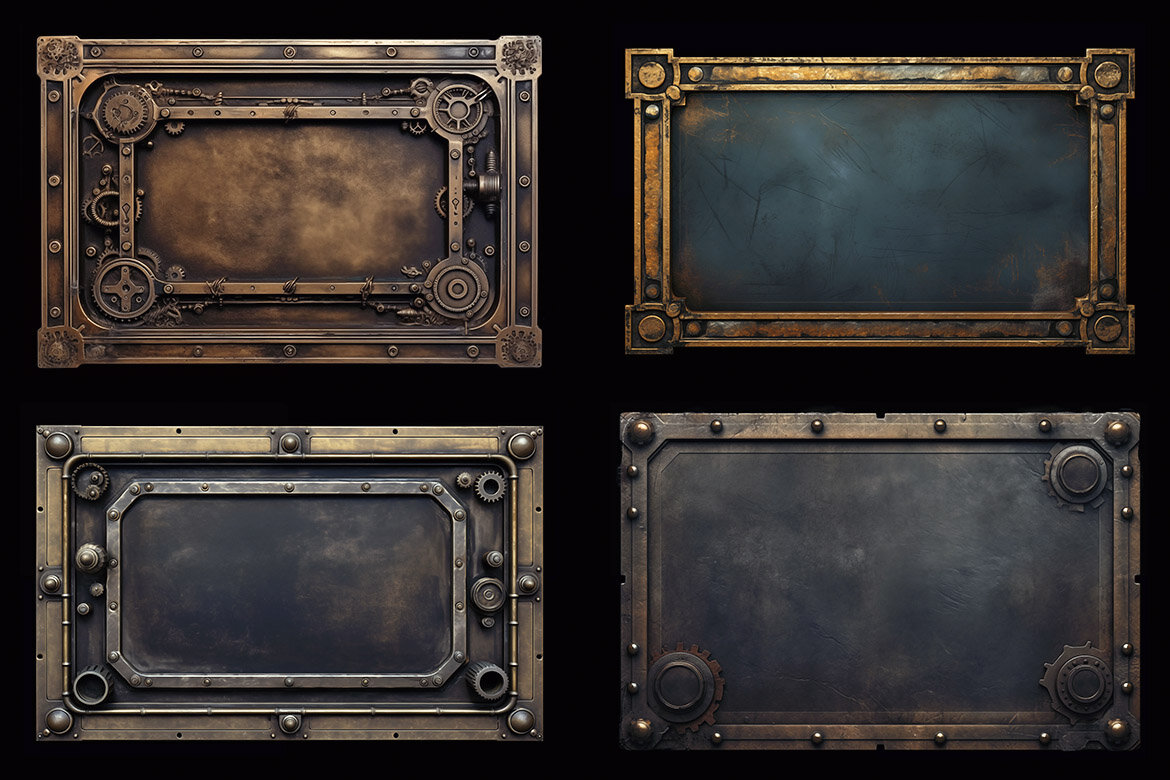100 Free Steampunk Frames & Backgrounds - view 6