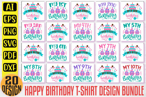 Birthday SVG FREE Vector Bundle
