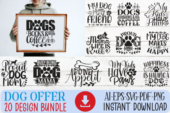 FREE Dog SVG And T-shirt Design Bundle