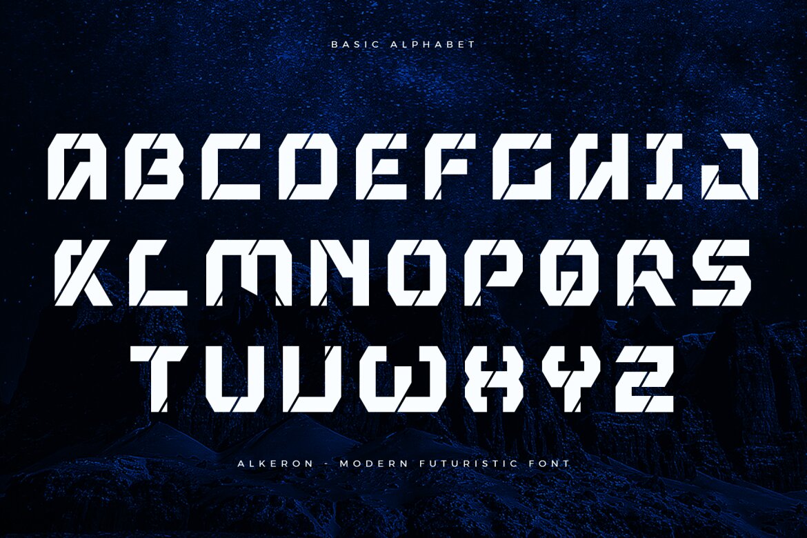 Alkeron - FREE Display Futuristic Font - view 8