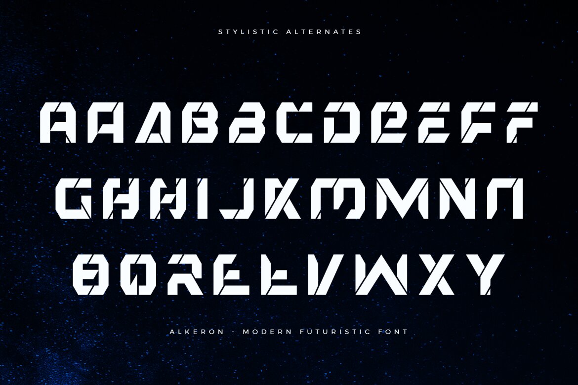 Alkeron - FREE Display Futuristic Font - view 9