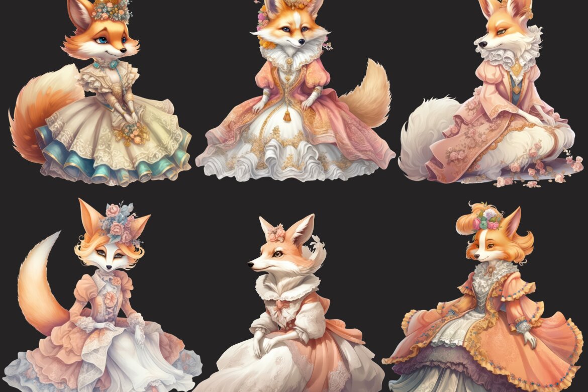 Fox Princess - Free PNG Clipart Set - view 5