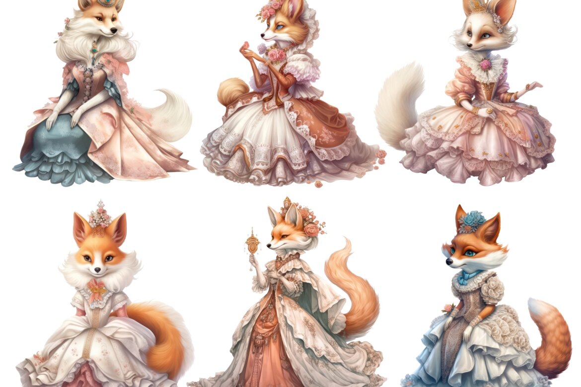 Fox Princess - Free PNG Clipart Set alternate