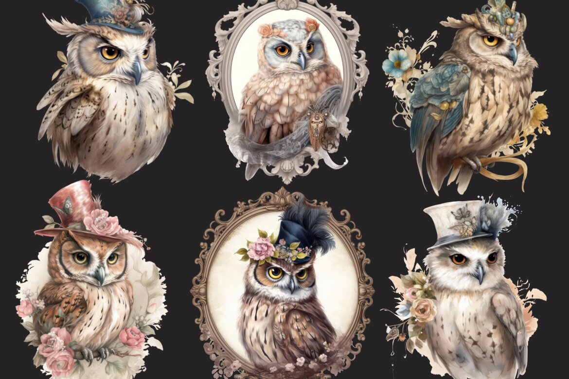 Owl Aristocrat PNG Free Bundle - view 5