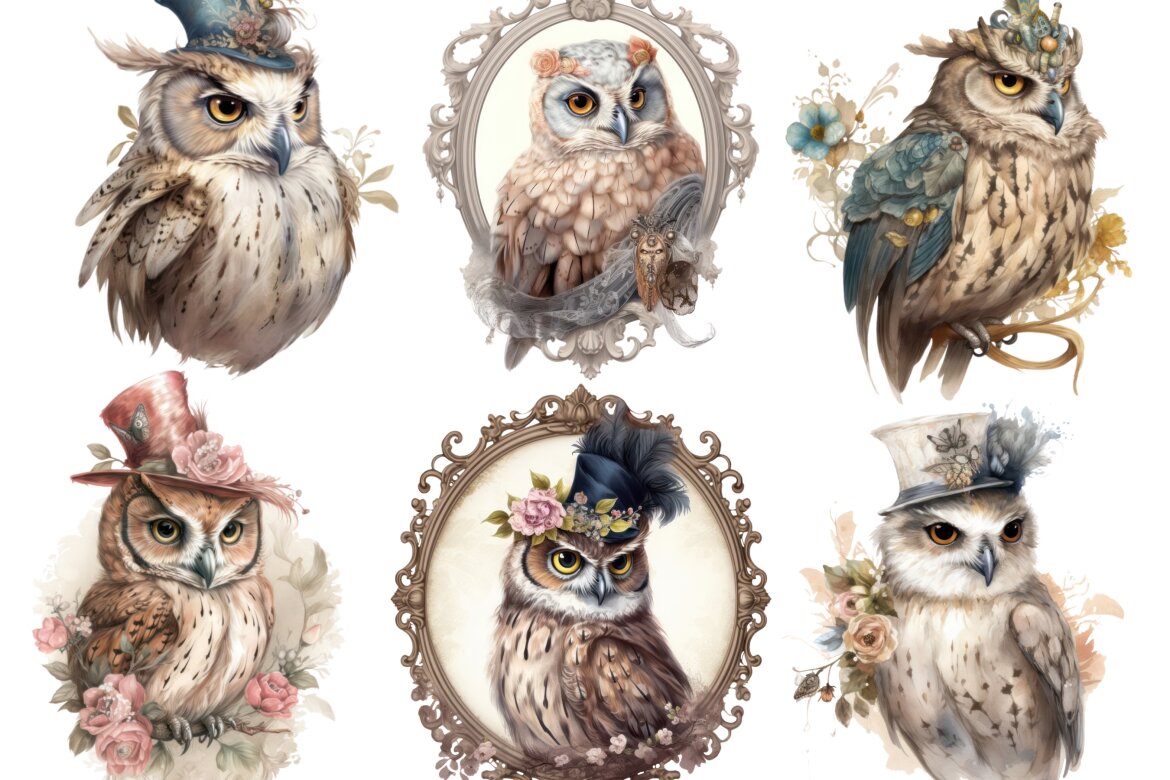 Owl Aristocrat PNG Free Bundle - view 4