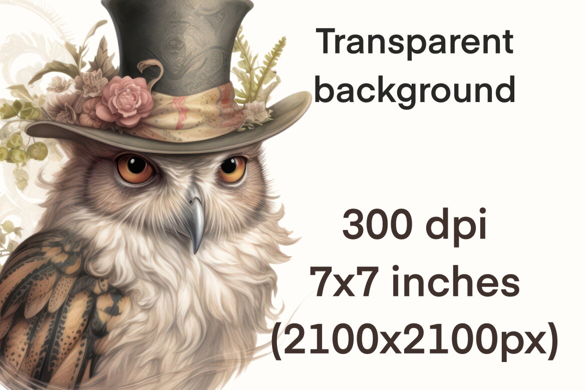 Owl Aristocrat PNG Free Bundle - view 6