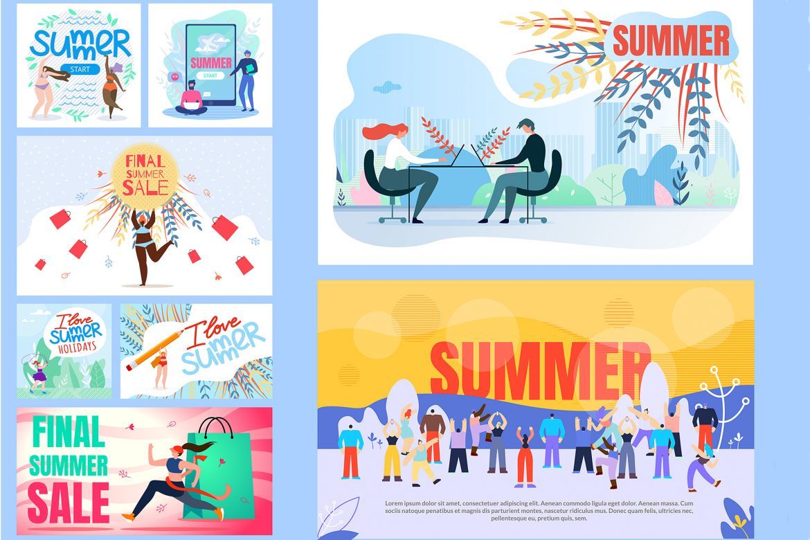 Vector Summer Time Scenes alternate