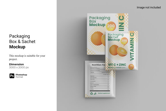 Packaging Box and Sachet FREE Mockup