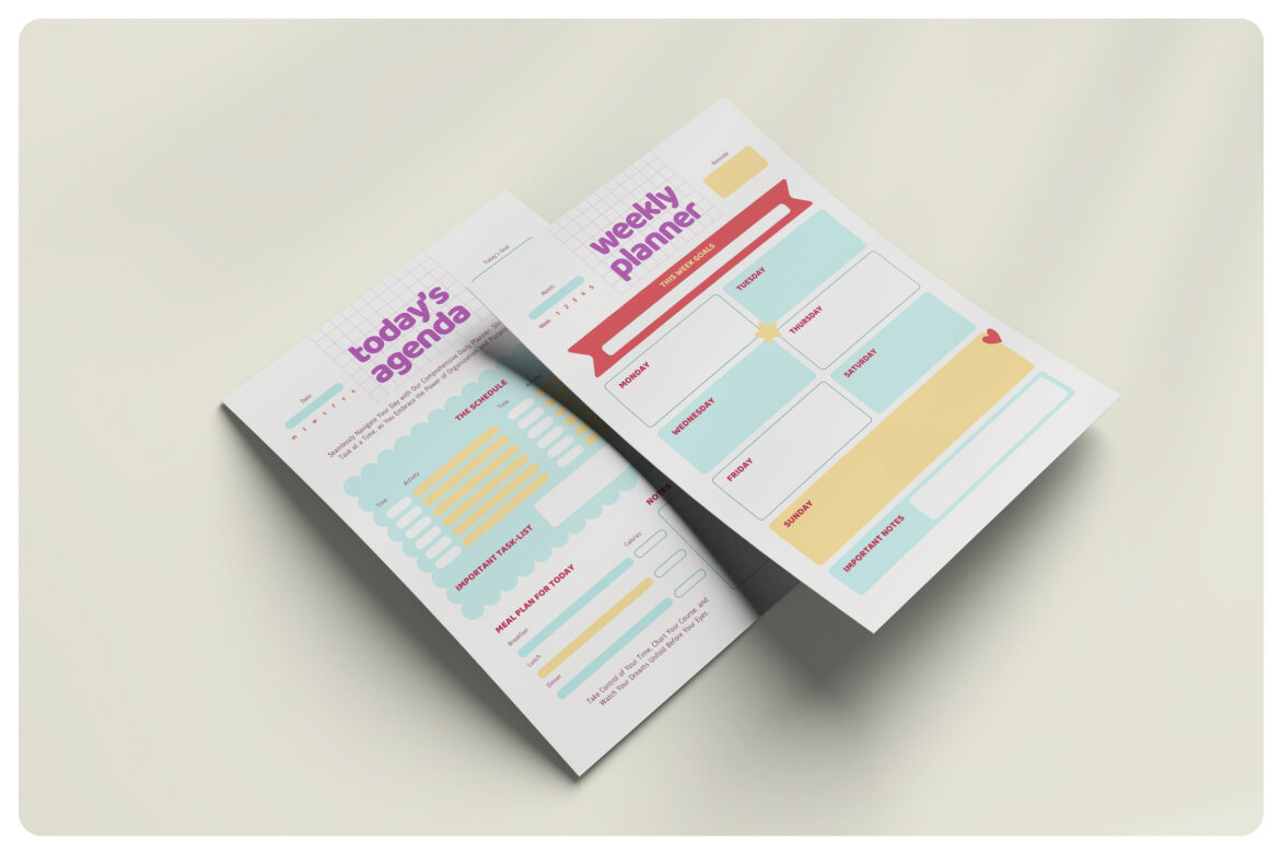 Daily & Weekly Activity Planner FREE Template - view 3