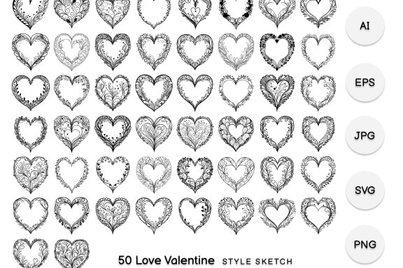 Love Valentine FREE Sketch Shapes