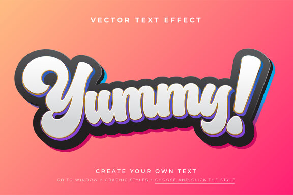 FREE Vector Text Effect - 3D Yummy