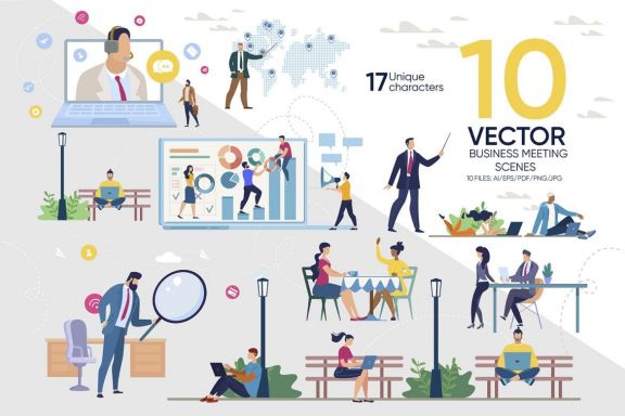 Business Meeting Scene Template