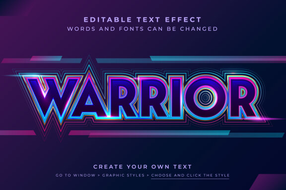 FREE Vector Text Effect - Games Warrior