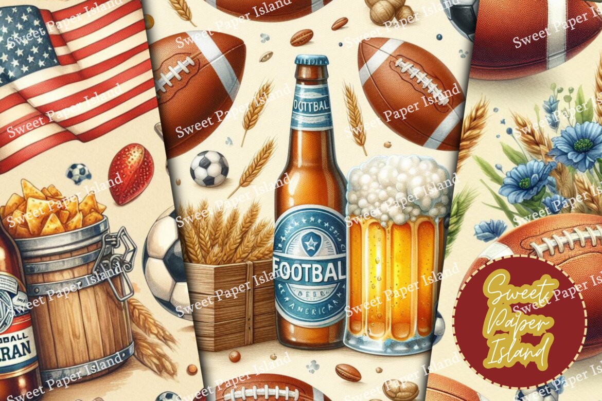 6 FREE American Football Digital Papers - view 4