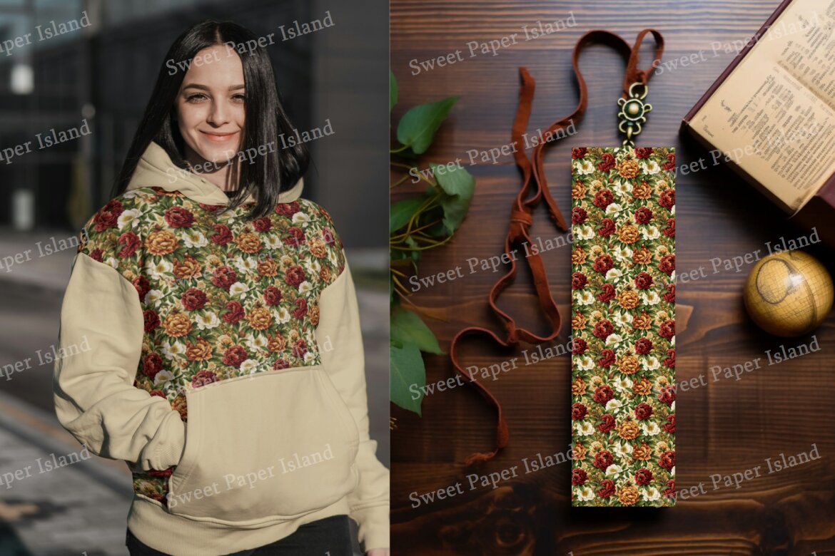 6 FREE Digital Papers - Pompous Roses In Watercolor - view 5