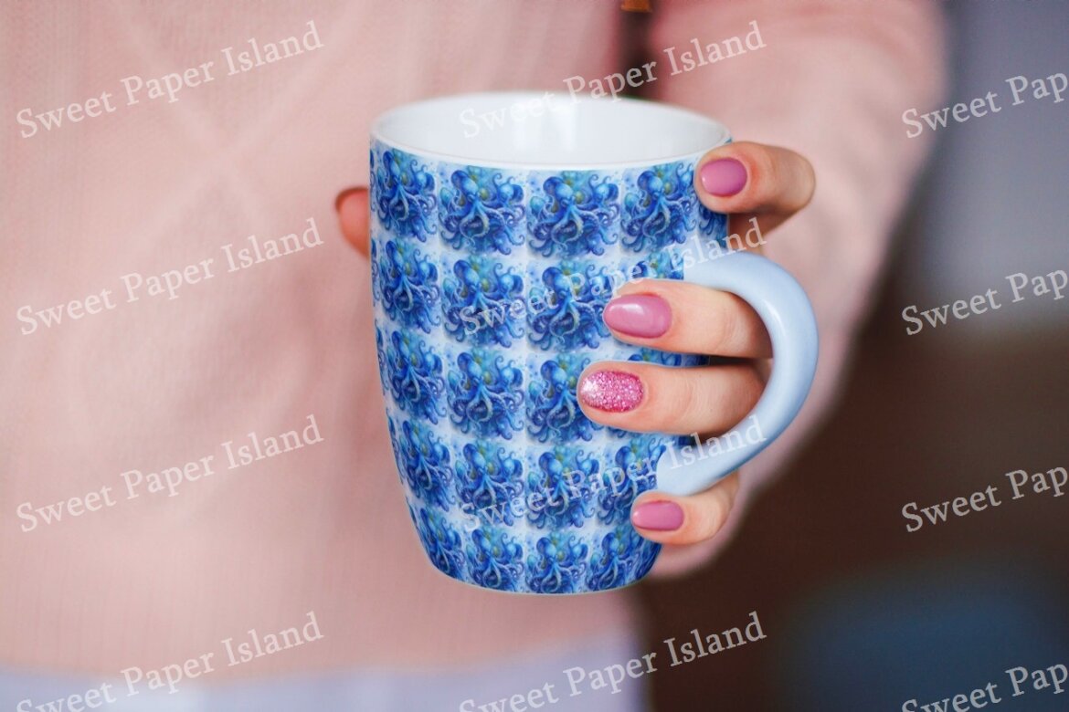 8 FREE Digital Papers - Blue Water Creatures - view 7