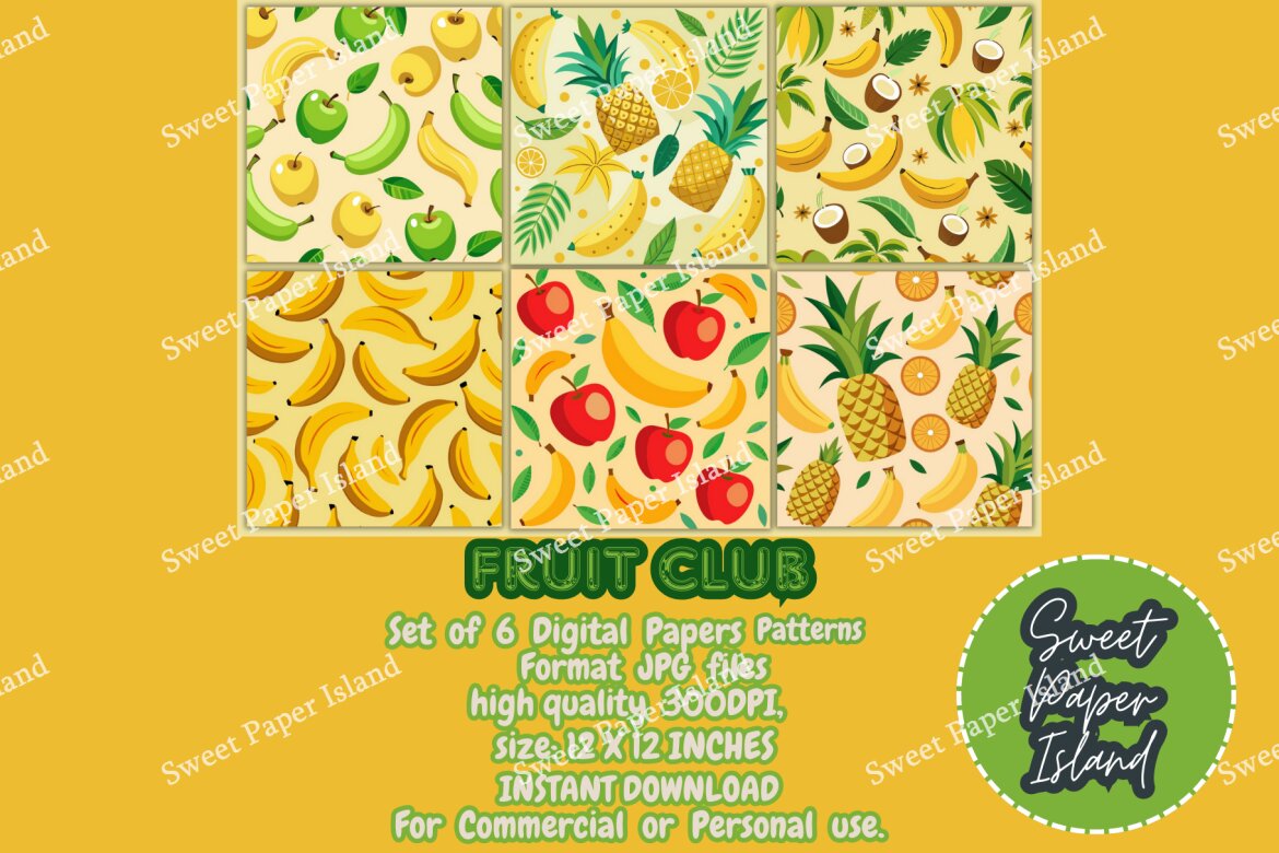 6 FREE Digital Papers - Fruit Club alternate