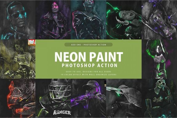 Neon Paint Photoshop Action