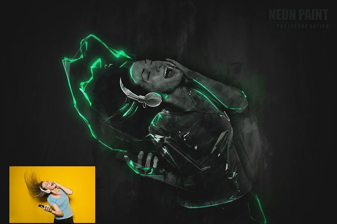 Neon Paint Photoshop Action alternate