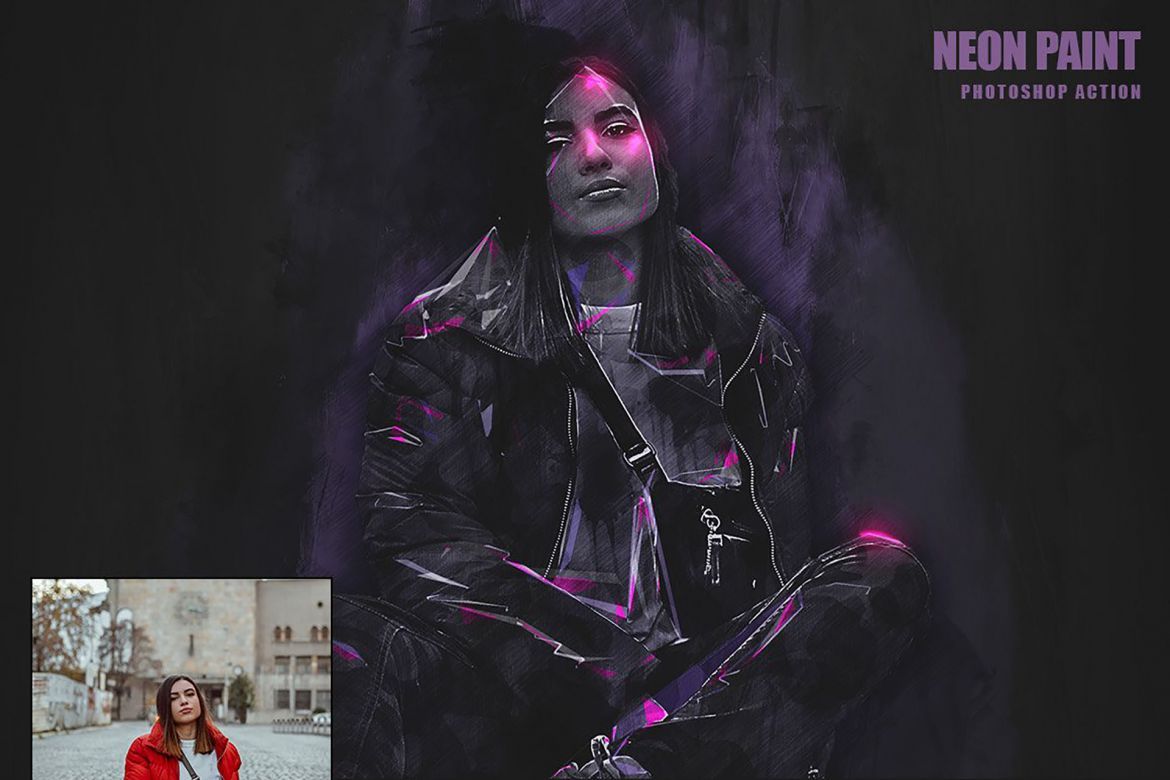 Neon Paint Photoshop Action alternate