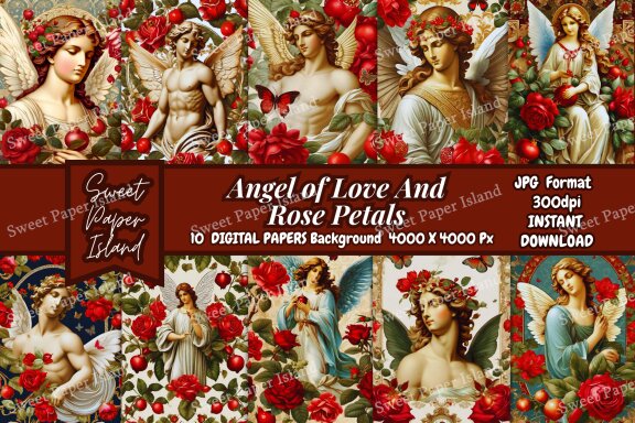 10 FREE Digital Papers - Angel Of Love