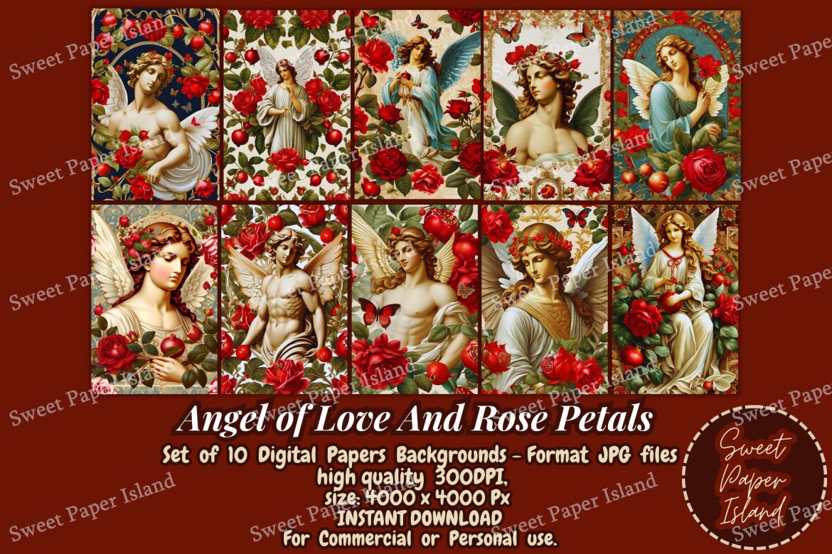 10 FREE Digital Papers - Angel Of Love alternate