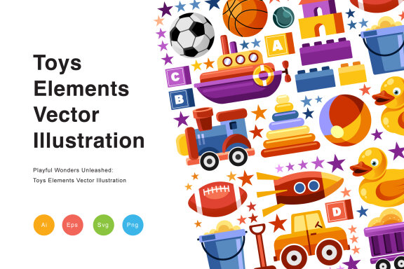 Toys Elements Vector FREE Illustrations