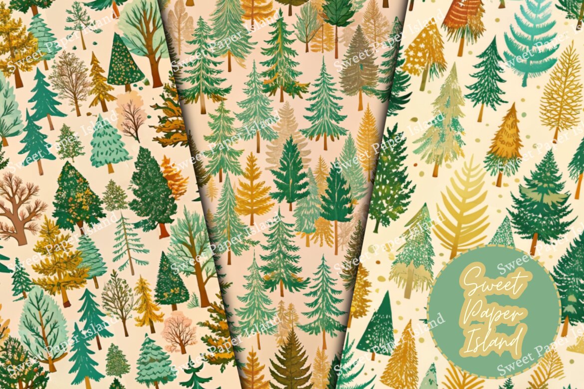 6 FREE Digital Papers - Pine Forest - view 4