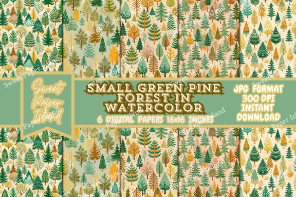 6 FREE Digital Papers - Pine Forest