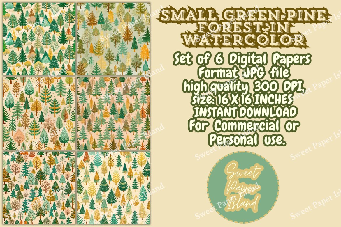 6 FREE Digital Papers - Pine Forest alternate