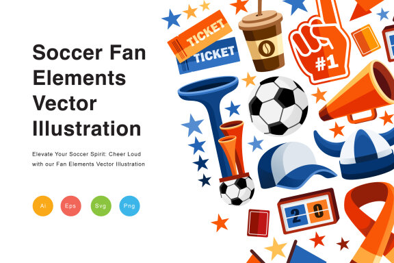 Soccer Fan Elements FREE Vector Illustrations