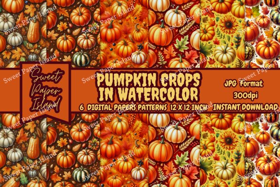 6 FREE Digital Papers Patterns - Pumpkins