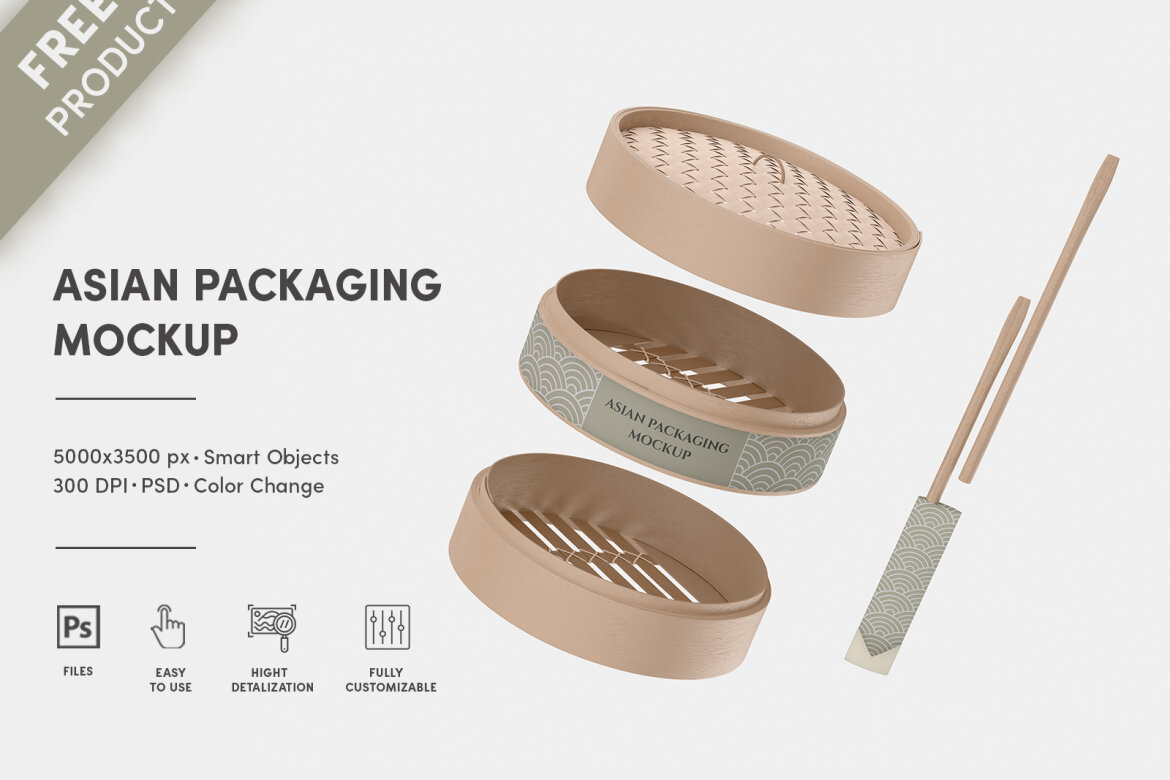 Free Asian Packaging Mockup alternate