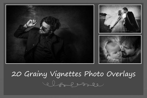 20 Grainy Vignettes Photo Overlays