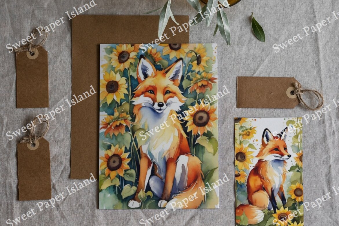 FREE 10 Digital Papers - Friendly Foxes - view 8